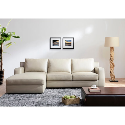 Arguello Leather Sleeper Sectional & Reviews AllModern